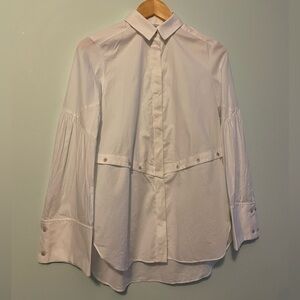 Per Se by Carlisle White Button Up Blouse Size 2